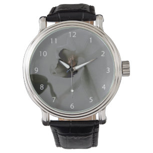 Reloj De Pulsera Flor artificial en tonos grises