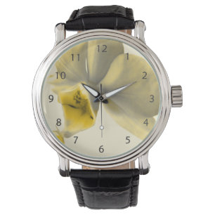 Reloj De Pulsera Flor artística en tonos amarillos