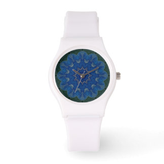 Reloj De Pulsera Flor azul celestial Deportivo Mandala Watch