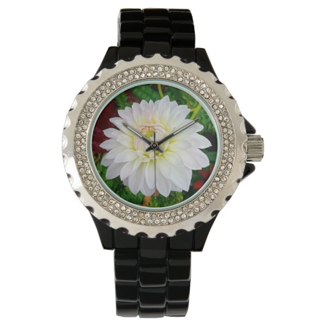 Reloj De Pulsera Flor blanca y rosa (Anverso)