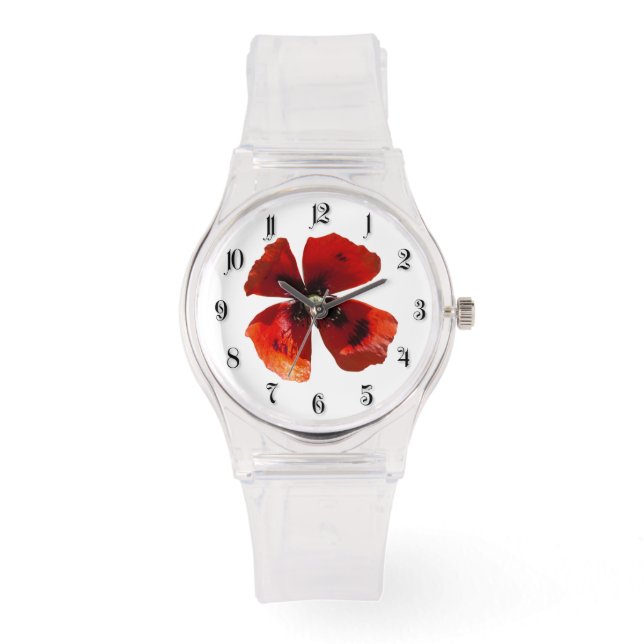 Reloj De Pulsera Flor de amapola roja (Anverso)