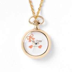 Reloj De Pulsera flor de arco naranja color agua pastel nombre de c