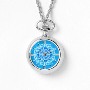Reloj De Pulsera Flor de Batik Mandala en turquesa