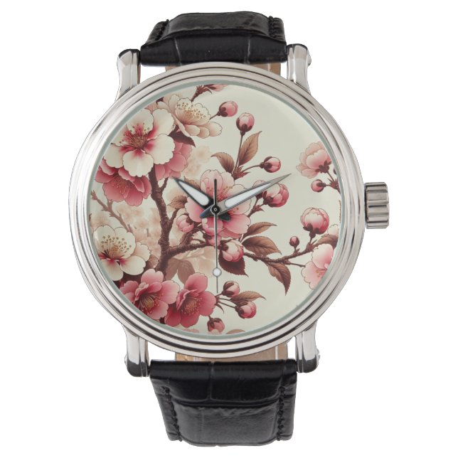 Reloj De Pulsera Flor de Cerezo (Anverso)