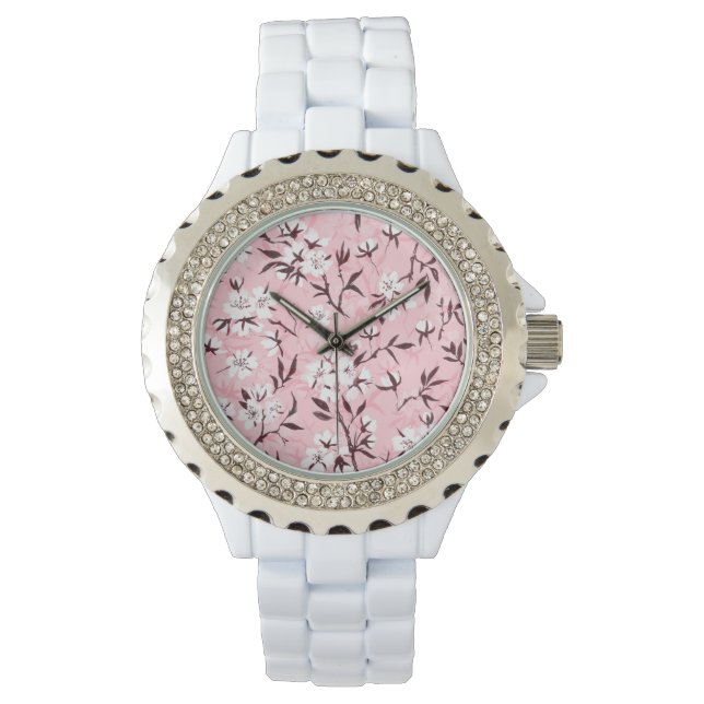 Reloj De Pulsera Flor de cerezo blanco (Anverso)