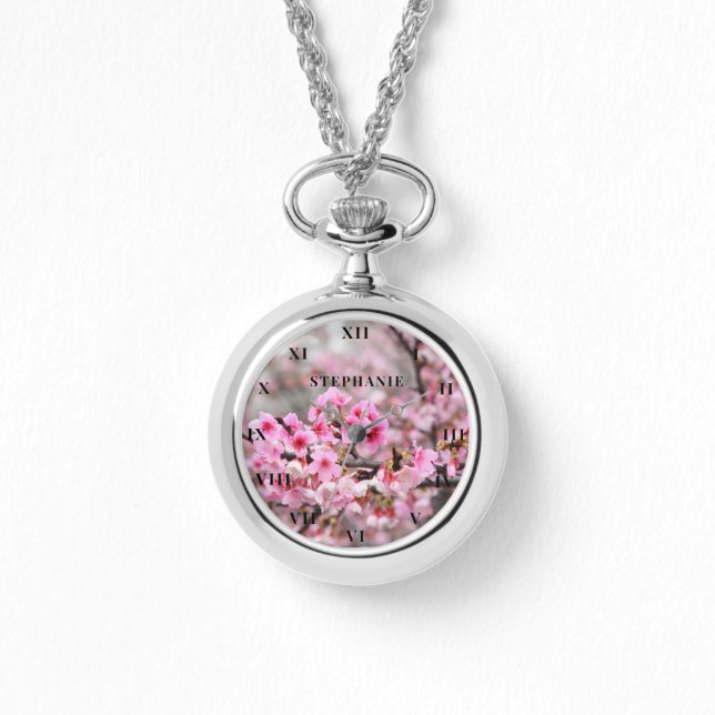 Reloj De Pulsera Flor de cerezo rosa Sakura primavera  (Anverso)