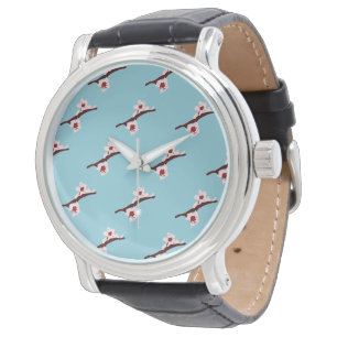 Reloj De Pulsera Flor de cerezo, Sakura, patrón floral rosa