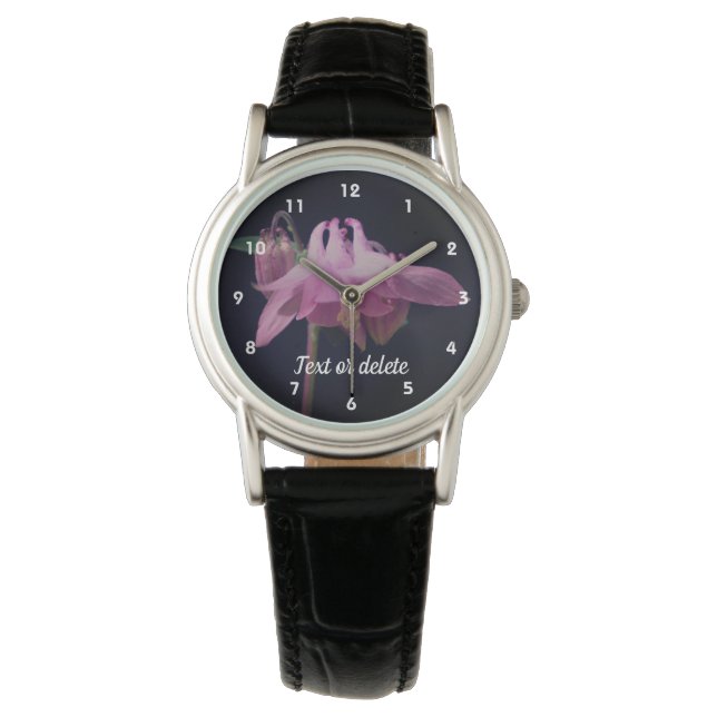 Reloj De Pulsera Flor De Columbina Rosa Intensa Personalizada (Anverso)