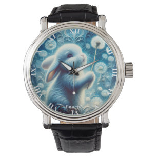 Reloj De Pulsera Flor de conejo dulce Fantasy Cute Rabbit
