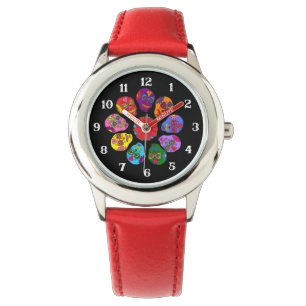 Reloj De Pulsera Flor de cráneo de azúcar