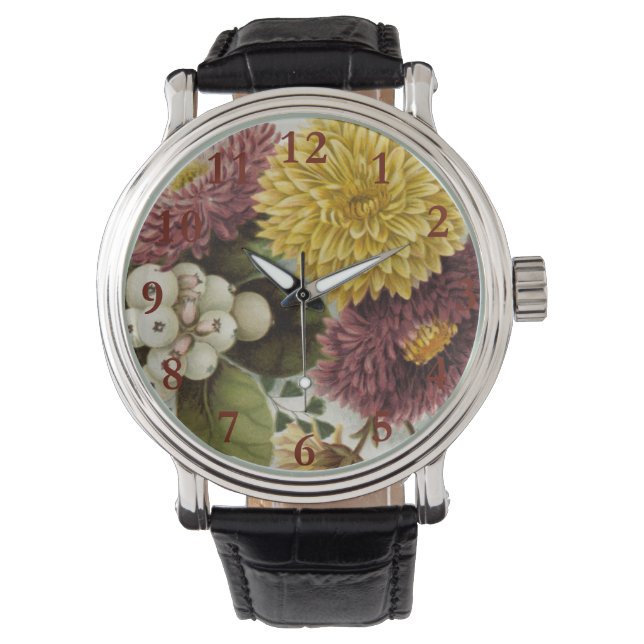 Reloj De Pulsera Flor de crisantemo Flor Flor Floral (Anverso)