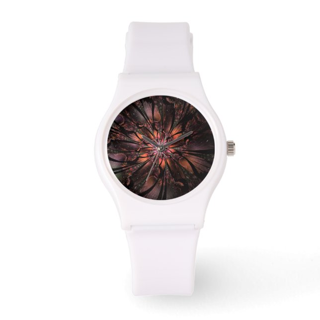 Reloj De Pulsera Flor de fantasía fractal suave y delicada (Anverso)
