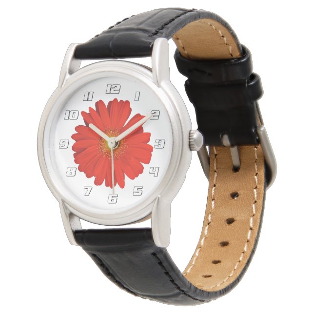 Reloj De Pulsera Flor de Gerbera Daisy naranja (Angular)