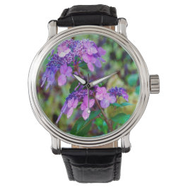 Reloj De Pulsera Flor de hidrangea morada y grita