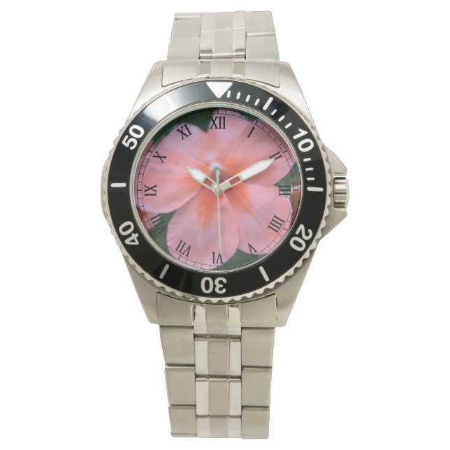 Reloj De Pulsera flor de jardín común rosa claro (Anverso)