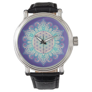 Reloj De Pulsera Flor de la Vida - Mandala Hindú 2