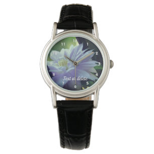 Reloj De Pulsera Flor De Lavanda Clematis Enclavada En Trellis