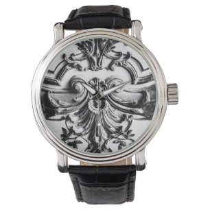 Reloj De Pulsera Flor de lis negra y blanca romántica - Versalles