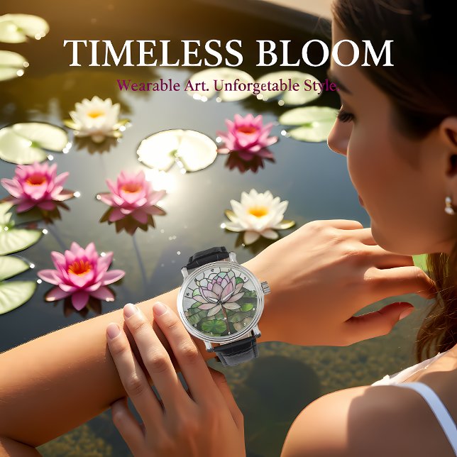 Reloj De Pulsera Flor de Loto de Vidrio Pintado  (Subido por el creador)