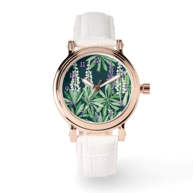 Reloj De Pulsera Flor de lupino (Anverso)