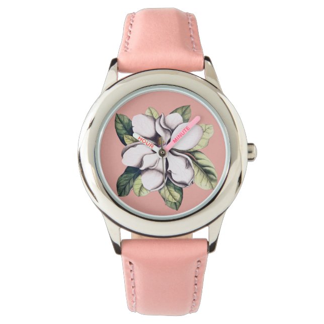 Reloj De Pulsera Flor de Magnolia (Anverso)