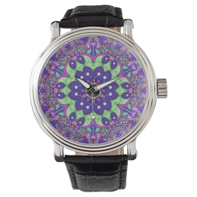 Reloj De Pulsera Flor de Mandala (Anverso)
