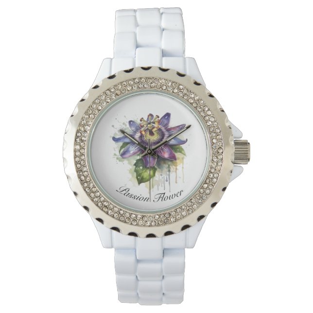 Reloj De Pulsera Flor de pasión púrpura apasionada (Anverso)