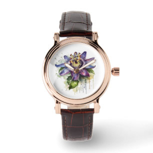 Reloj De Pulsera Flor de pasión púrpura apasionada