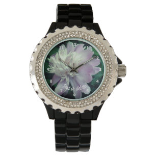 Reloj De Pulsera Flor De Peones Lavanda En Bloom Personalizada