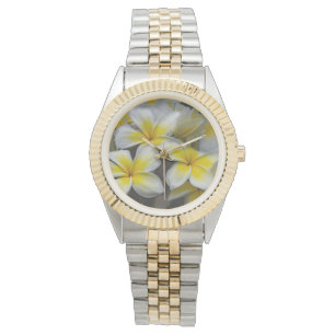 Reloj De Pulsera Flor de Plumeria Amarilla – Floral Hawaiano