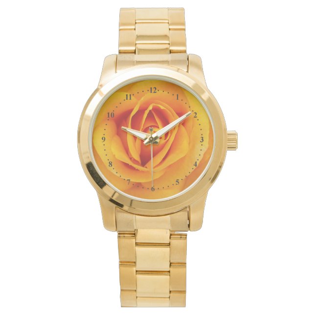 Reloj De Pulsera flor de rosa amarillo (Anverso)