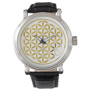 Reloj De Pulsera Flor de vida - sello de oro