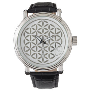 Reloj De Pulsera Flor de vida - sello plata