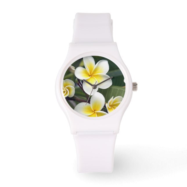 Reloj De Pulsera Flor frangipani Islas Cook (Anverso)