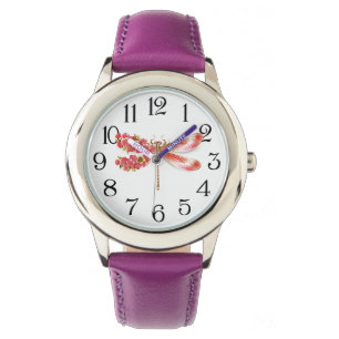Reloj De Pulsera Flor libélula con sakura de joyas