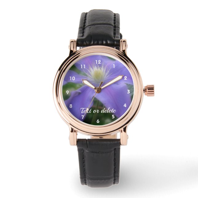 Reloj De Pulsera Flor morada clematis personalizada (Anverso)