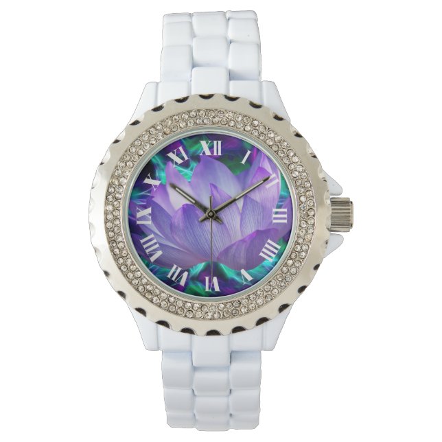 Reloj De Pulsera Flor morada de loto y su significado (Anverso)