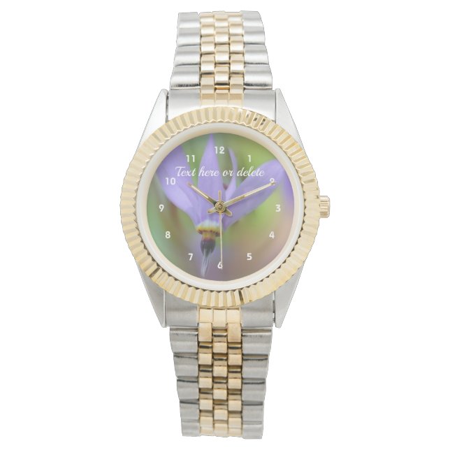 Reloj De Pulsera Flor morada personalizada (Anverso)