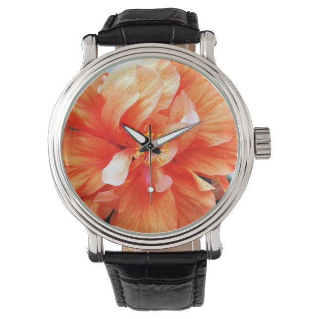 Reloj De Pulsera Flor naranja (Anverso)