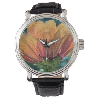Reloj De Pulsera Flor naranja zinnia retroiluminada