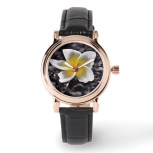 Reloj De Pulsera Flor Plumeria Frangipani Hawaii