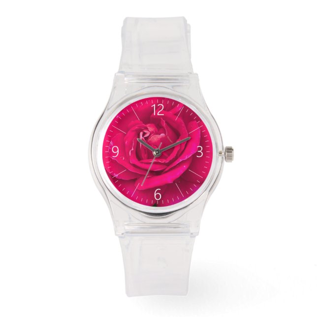 Reloj De Pulsera flor Rosa (Anverso)