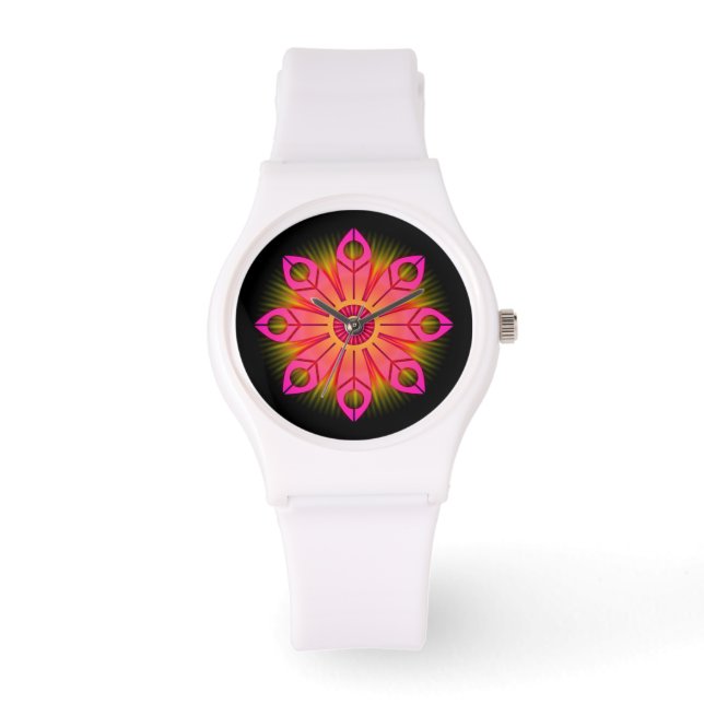 Reloj De Pulsera Flor rosa (Anverso)