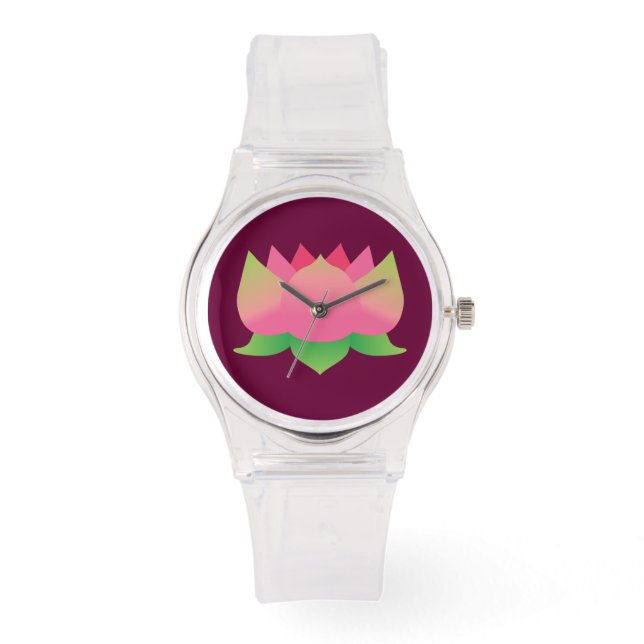 Reloj De Pulsera Flor rosa Lotus (Anverso)
