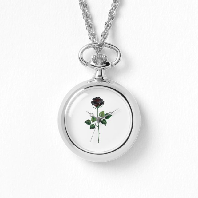 Reloj De Pulsera Flor rosa negra (Anverso)