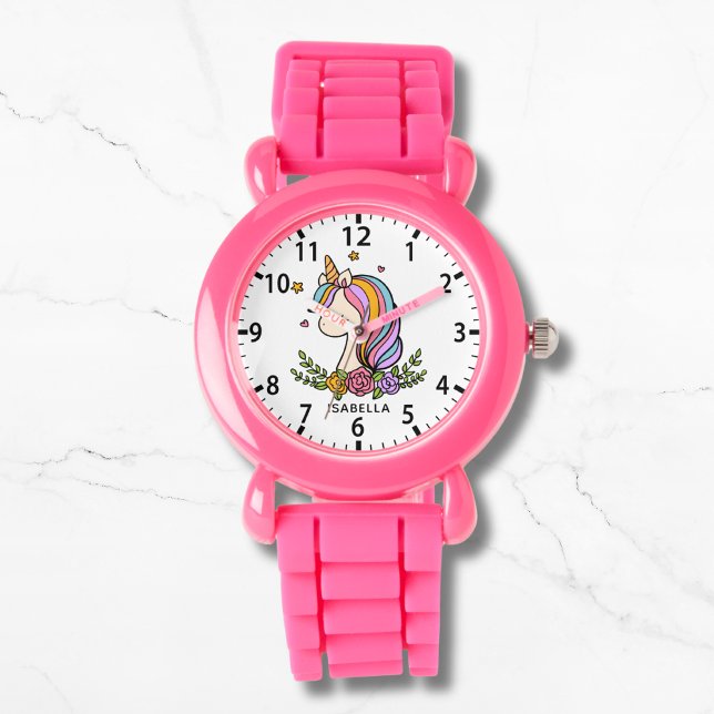 Reloj De Pulsera Flor rosa picante unicornio (Subido por el creador)