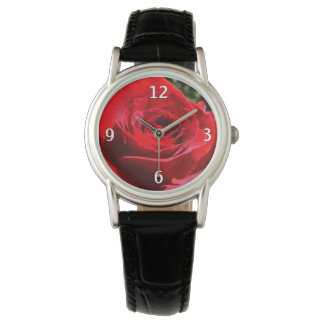 Reloj De Pulsera Flor rosa roja brillante hermosa flor