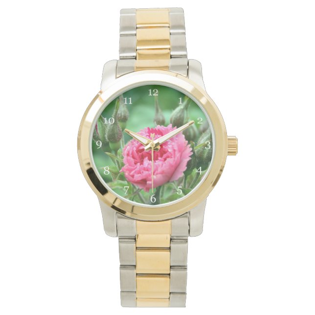 Reloj De Pulsera flor rosa silvestre rosa floral (Anverso)