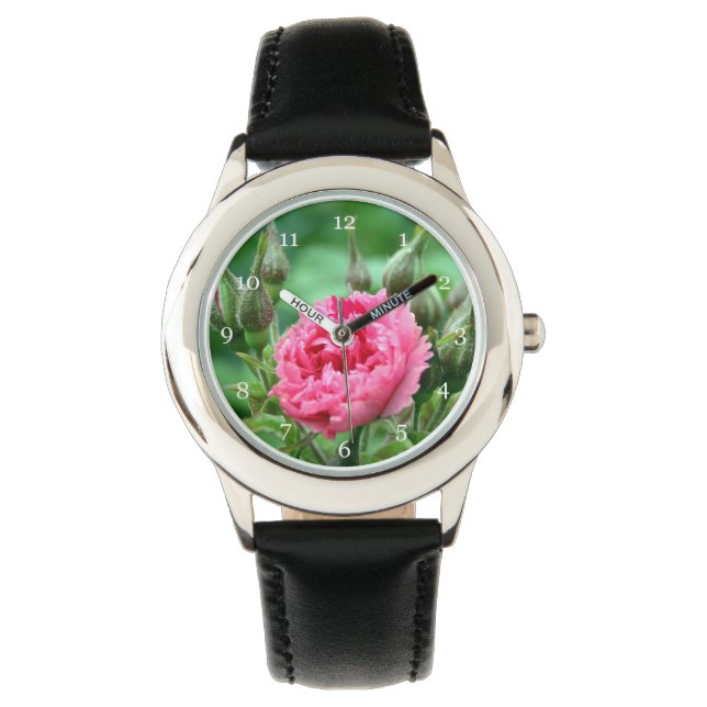 Reloj De Pulsera flor rosa silvestre rosa floral (Anverso)
