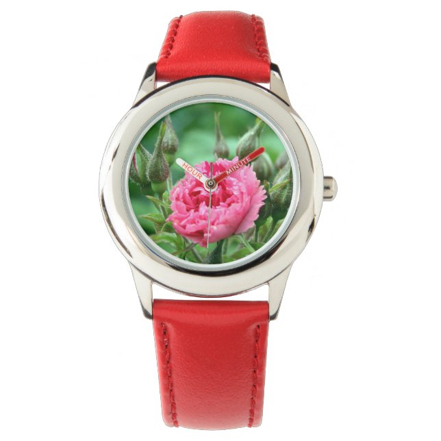 Reloj De Pulsera flor rosa silvestre rosa floral (Anverso)
